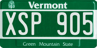 VT license plate XSP905