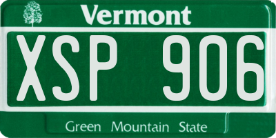 VT license plate XSP906