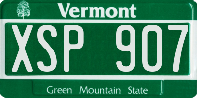 VT license plate XSP907