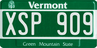 VT license plate XSP909