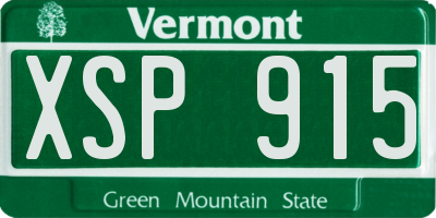 VT license plate XSP915