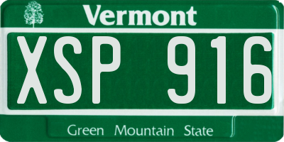 VT license plate XSP916
