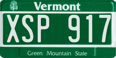 VT license plate XSP917