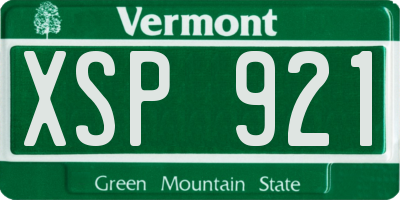 VT license plate XSP921