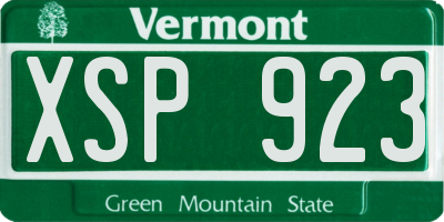 VT license plate XSP923