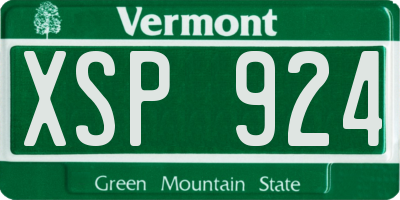 VT license plate XSP924