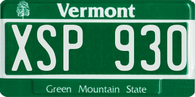 VT license plate XSP930