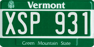 VT license plate XSP931