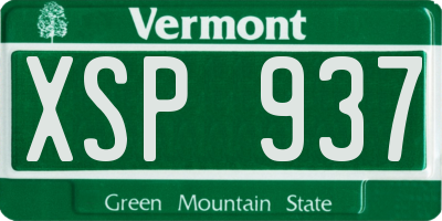 VT license plate XSP937