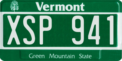 VT license plate XSP941