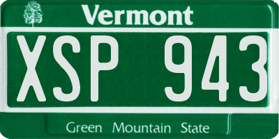 VT license plate XSP943