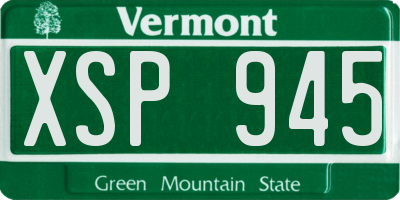 VT license plate XSP945
