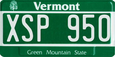 VT license plate XSP950