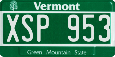 VT license plate XSP953