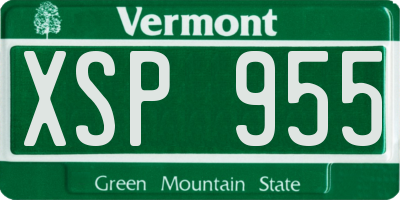 VT license plate XSP955