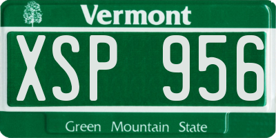 VT license plate XSP956