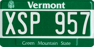 VT license plate XSP957