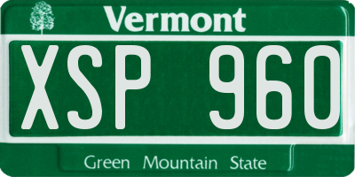 VT license plate XSP960