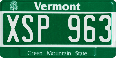 VT license plate XSP963