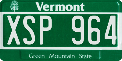 VT license plate XSP964