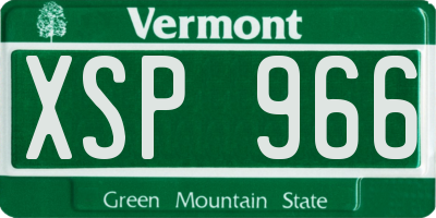 VT license plate XSP966