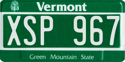VT license plate XSP967