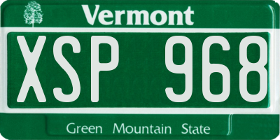 VT license plate XSP968