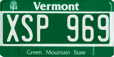 VT license plate XSP969