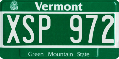 VT license plate XSP972