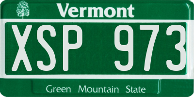 VT license plate XSP973