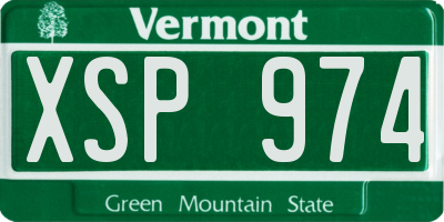 VT license plate XSP974