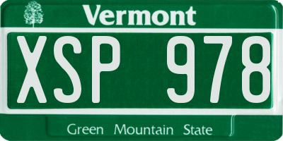 VT license plate XSP978