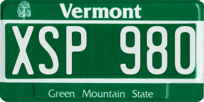 VT license plate XSP980