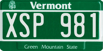 VT license plate XSP981