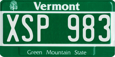 VT license plate XSP983