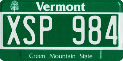 VT license plate XSP984
