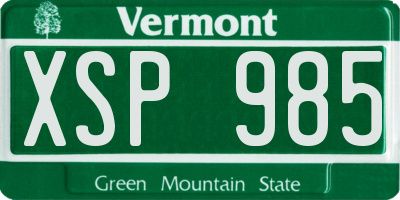 VT license plate XSP985