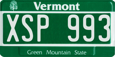 VT license plate XSP993