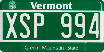 VT license plate XSP994