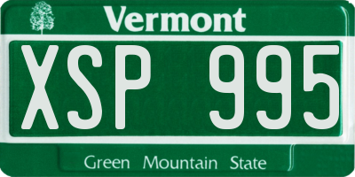 VT license plate XSP995