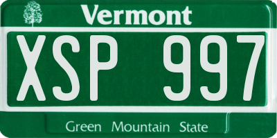 VT license plate XSP997