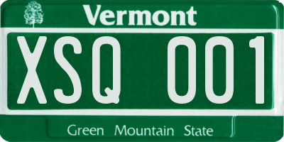 VT license plate XSQ001