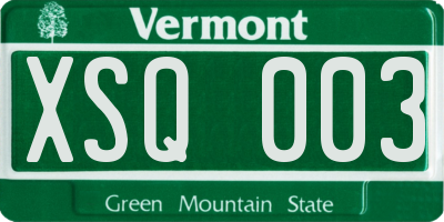 VT license plate XSQ003