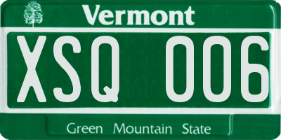 VT license plate XSQ006