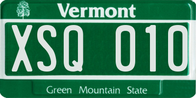 VT license plate XSQ010