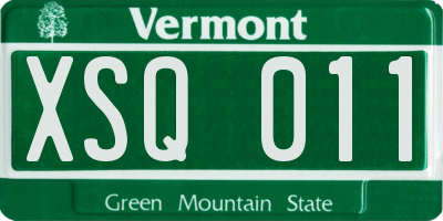 VT license plate XSQ011