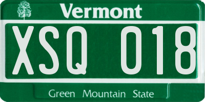 VT license plate XSQ018