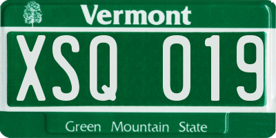 VT license plate XSQ019