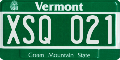 VT license plate XSQ021