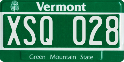 VT license plate XSQ028